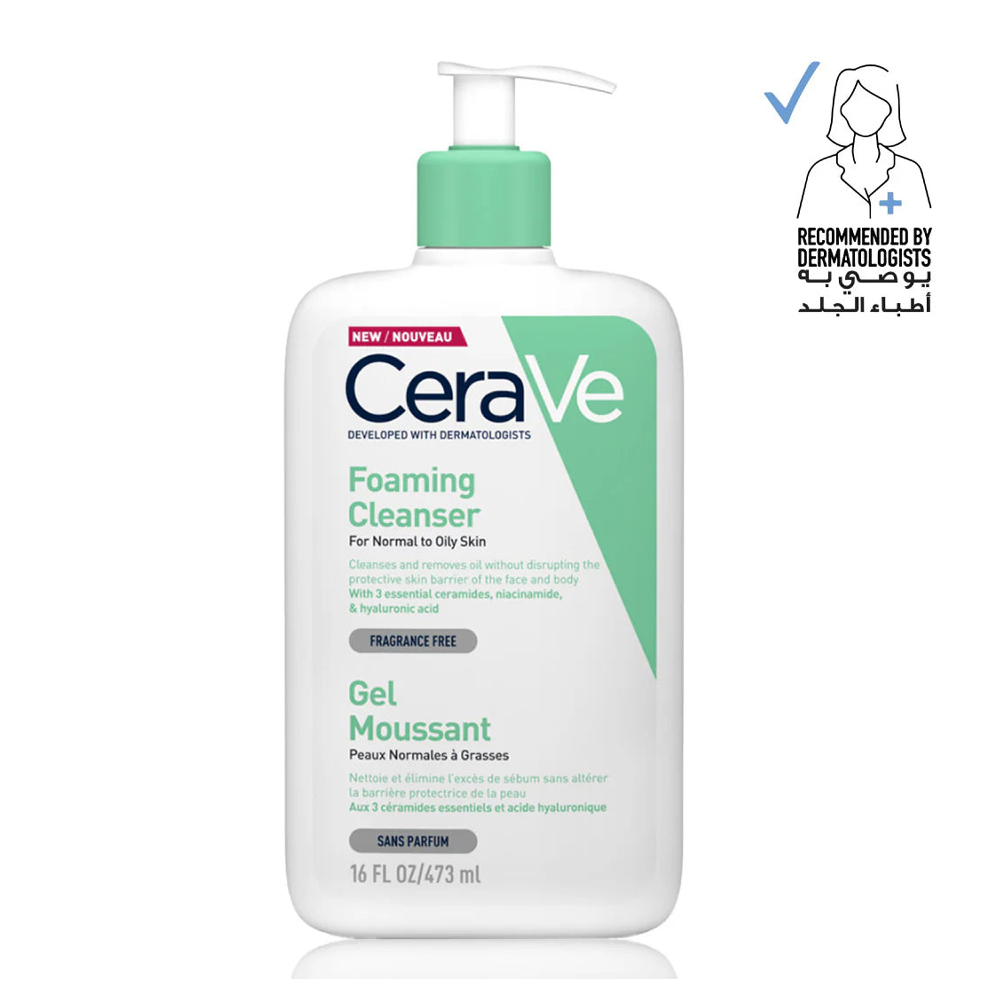 Cerave Foaming Cleanser for Normal to Oily Skin with Hyaluronic Acid - 473ml