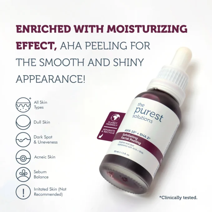 The Purest AHA & BHA Exfoliating Facial Peeling 30ml - Image 5